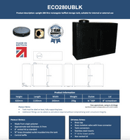 280 Litre Baffled Water Tank - Black