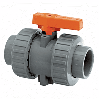 ABS Industrial Ball Valve - Double Union - Inch / Imperial FPM Seals