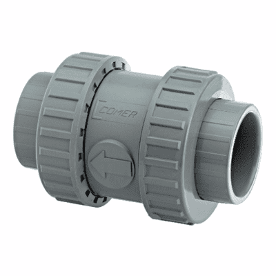 ABS Standard Spring Check Non Return Valve - Double Union- EPDM Seals Inch / Imperial