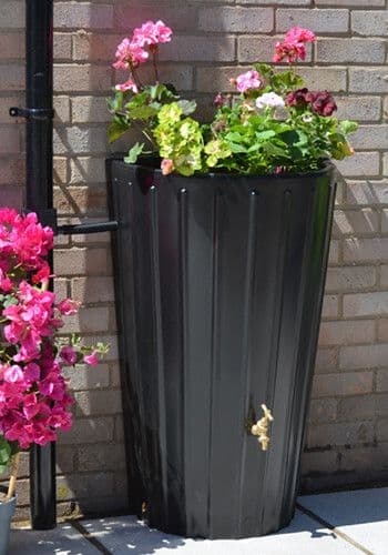 Black Cosmo Mini Water Butt Planter