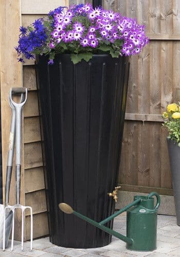 Black Cosmo Water Butt Planter - 200 Litre