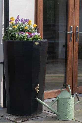 Black Midi Metropolitan Water Butt Planter