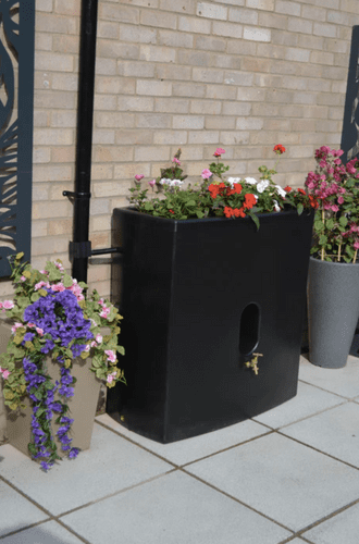 Black Oasis 375 Litre Water Butt Planter