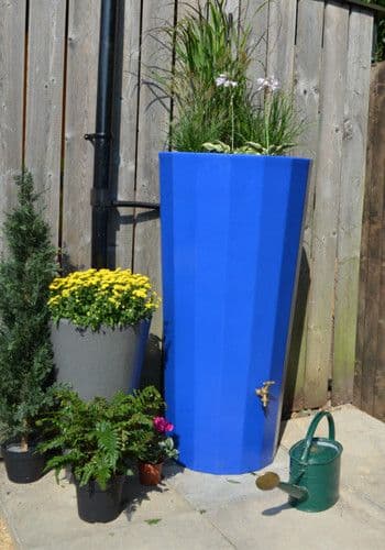 Blue Metropolitan Water Butt Planter - 255 Litre