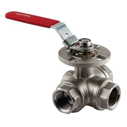 Brass Ball Valve  3 Way  360 Degree Operation  Lockable