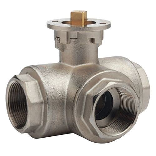 Brass Ball Valve  3 Way  T Port  ISO Top