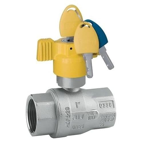 Brass Ball Valve  BSI Gas Approved  Locking Butterfly Handle  WRAS Approved
