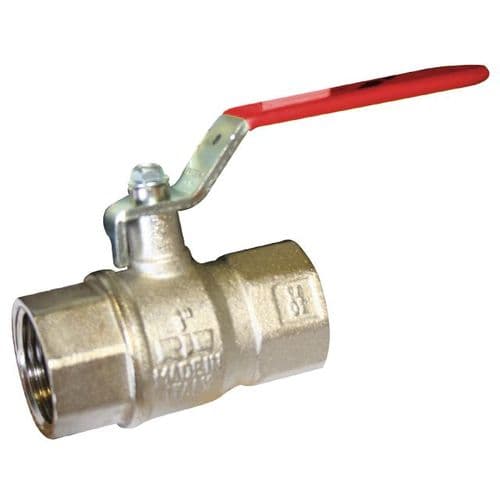 Brass Ball Valve  BSI Gas Approved  Red Lever