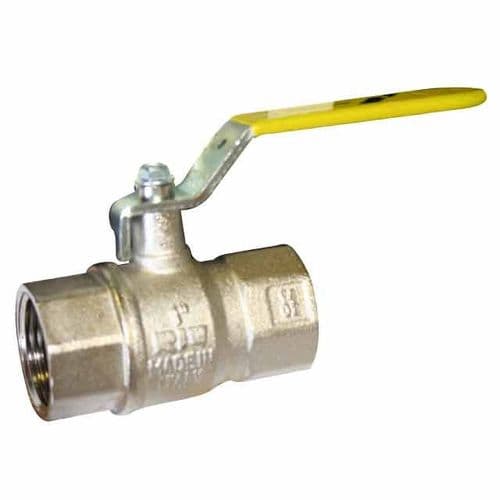 Brass Ball Valve  BSI Gas Approved  Yellow Lever  Rated from PN40 to PN16