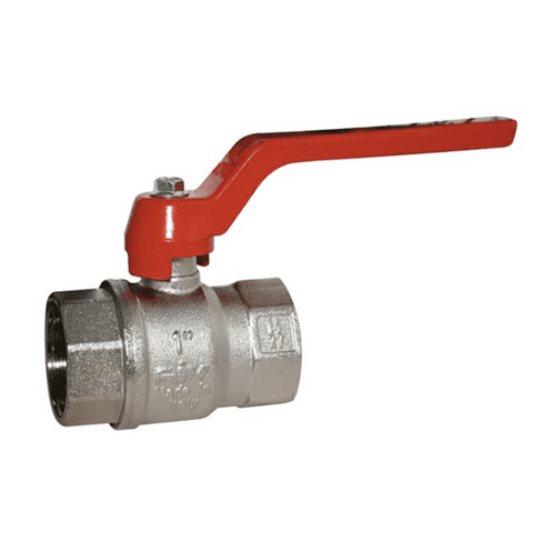 Brass Ball Valve  Standard Pattern  Red Aluminium Lever  WRAS Approved