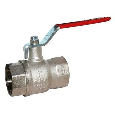 Brass Ball Valve  Standard Pattern  Red PVC Coated Steel Lever  WRAS Approved