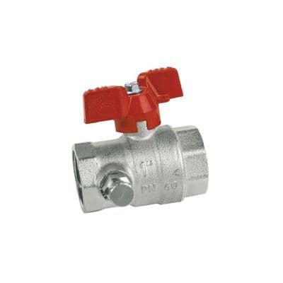 Brass Ball Valve with Drain Plug  Butterfly Handle
