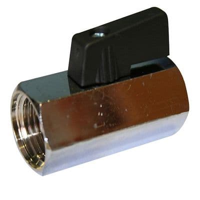 Brass Mini Ball Valve  Female x Female  Chromed Finish  WRAS Approved