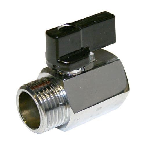 Brass Mini Ball Valve  Male x Female BSPP  Black Short Handle