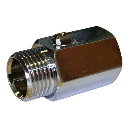 Brass Mini Ball Valve  Male x Female  Chromed Finish  Screwdriver Operated  WRAS Approved