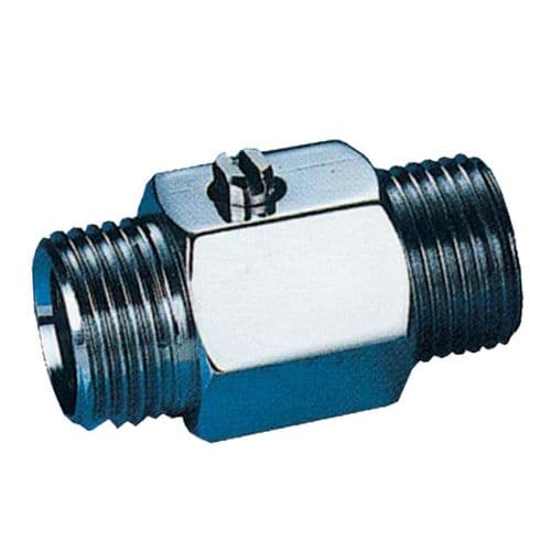 Brass Mini Ball Valve  Male x Male  Chromed Finish  Screwdriver Operated  WRAS Approved