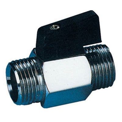 Brass Mini Ball Valve  Male x Male  Chromed Finish  WRAS Approved