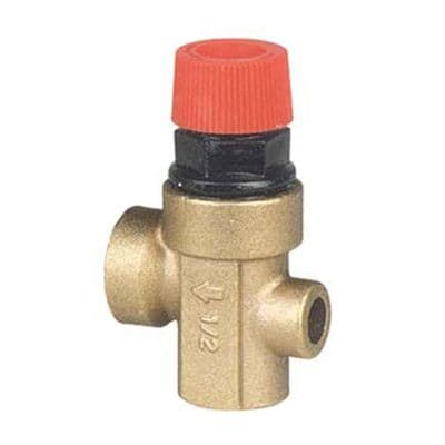 Brass Safety Valve for Heating Systems  Screwed BSPP  with Gauge Port