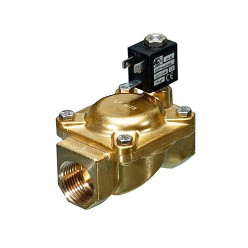 Brass Solenoid Valve  Servo-assisted  Normally Open