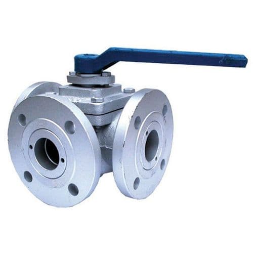 Cast Iron 3 Way Ball Valve  T Port  Flanged PN16