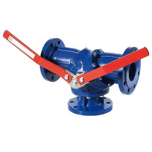 Cast Iron 3 Way Diverter Ball Valve  T Port  Flanged PN16