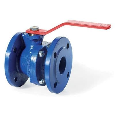 Ductile Iron Ball Valve  Flanged PN16  Direct Mount  Brass Ball & Stem  NBR O-rings