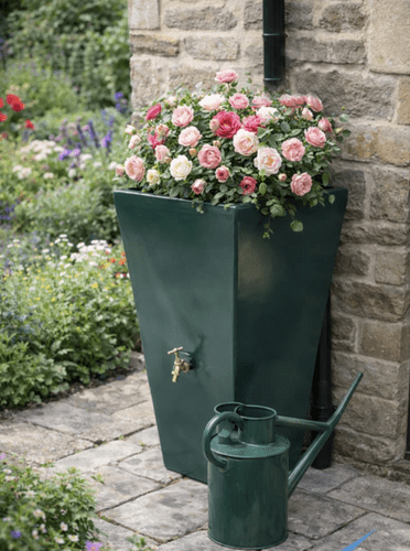 Forest Green Cambridge Water Butt Planter