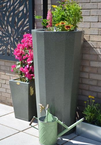 Green Marble Metropolitan Water Butt Planter - 255 Litre