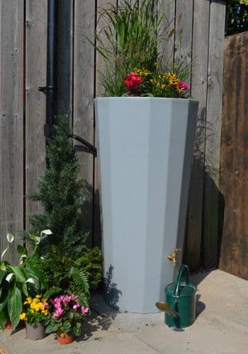 Grey Metropolitan Water Butt Planter - 255 Litre