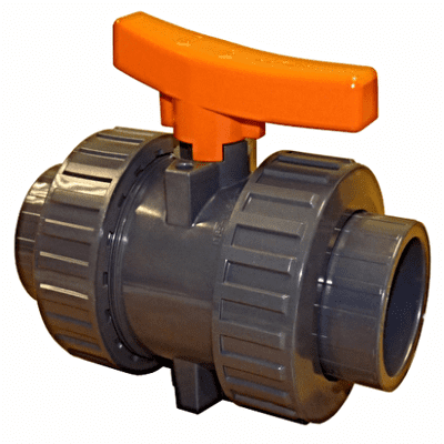 Industrial Ball Valve - Double Union - PTFE Seat - EPDM Seals - Plain Ends