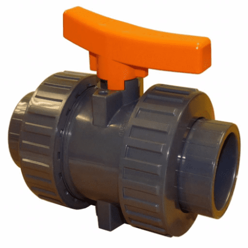 Industrial Ball Valve - Double Union - PTFE Seat - EPDM Seals - Plain Ends