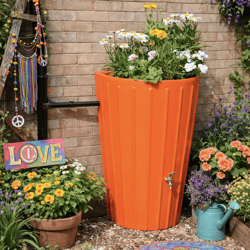 Orange Cosmo Mini Water Butt Planter