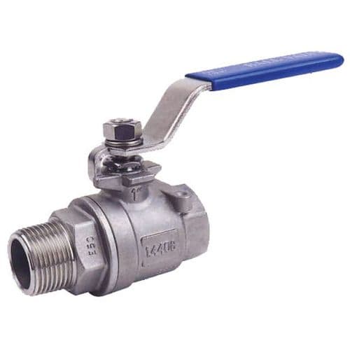 Stainless Steel Ball Valve  Two Piece  Male x Female  Lever Operated