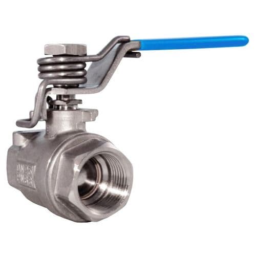 Stainless Steel Ball Valve  Two Piece  Spring Close Lever