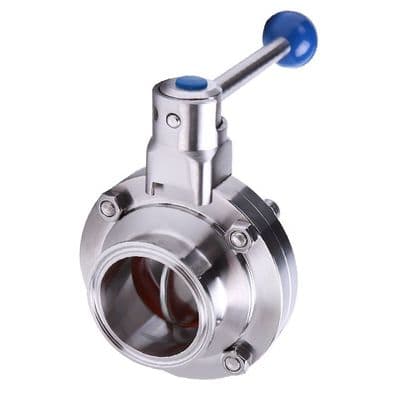 Stainless Steel Hygienic Butterfly Valve  Clamp Ends