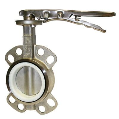 Stainless Steel Wafer Butterfly Valve  Stainless Steel Disc  PTFE Liner