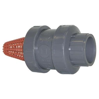 Standard Spring Type Foot Valve Strainer - Double Union - EPDM Seal - Plain Ends