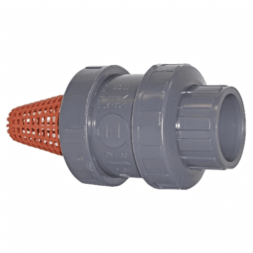 Standard Spring Type Foot Valve Strainer - Double Union - EPDM Seal - Threaded Ends