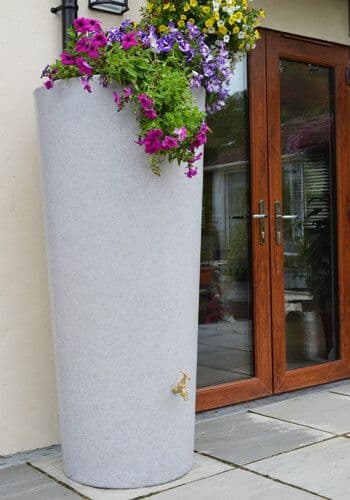 White Marble Big City Water Butt Planter
