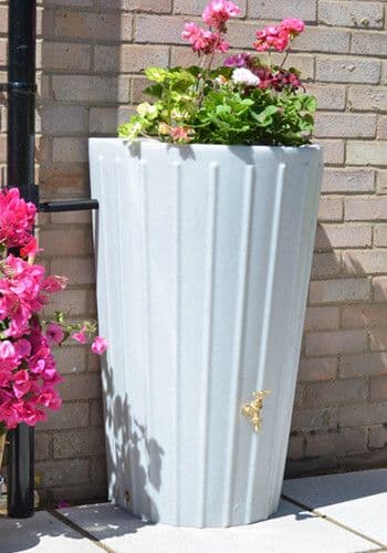 White Marble Cosmo Water Butt Planter - 200 Litre