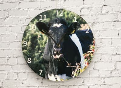 Black and White Cow  Battery Wall Clock