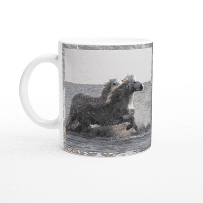 Camargue Horses in the Sea Ceramic Mug