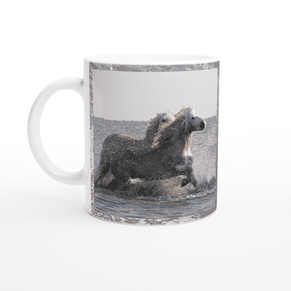 Camargue Horses in the Sea Ceramic Mug