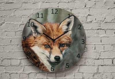 Eye Contact-Red Fox  Battery Wall Clock