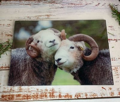 Herdwick Sheep 'Best Buddies' Glass Chopping Board