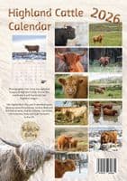 Highland Cattle Wall Calendar 2026