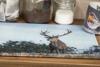 Red Deer Stag Glass Chopping Board Large Size Toughened Glass