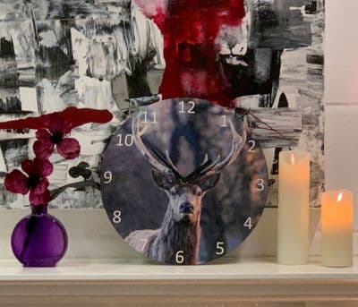 Red Stag - Red Deer Battery Wall Clock