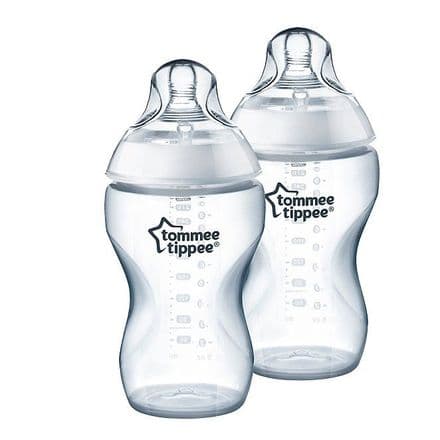 Tommee Tippee Closer to Nature Clear Bottles, 340 ml, 2 pack