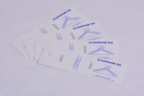 CT One Use Cloakroom Tickets